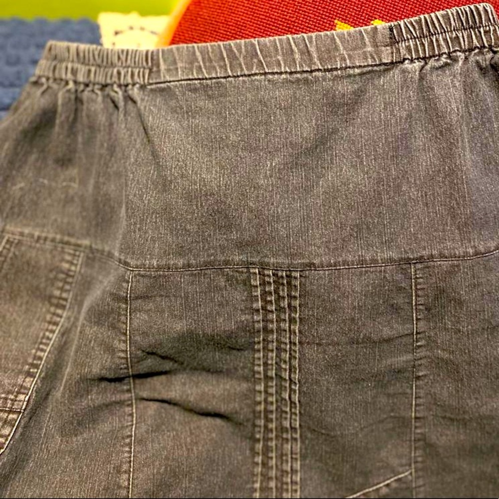 Denim pull-up skirt
